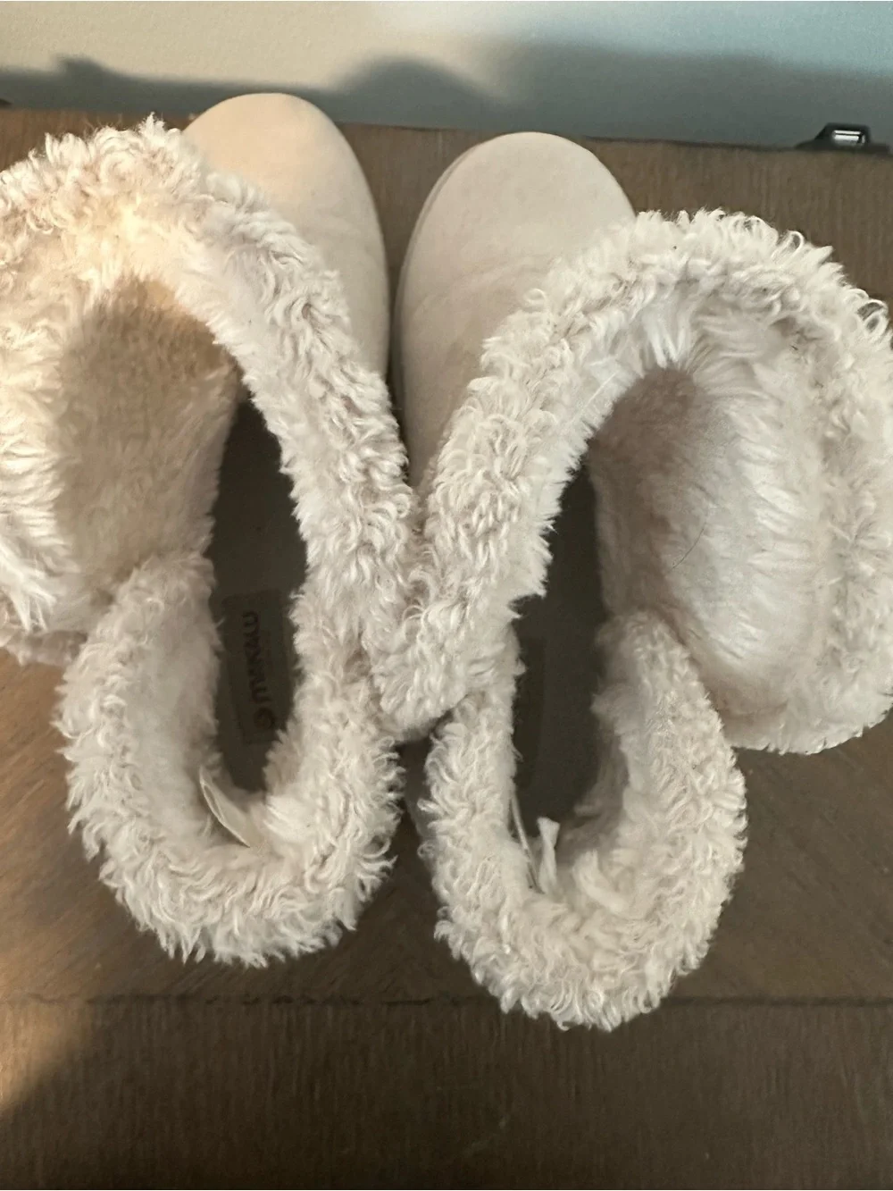 Women’s Cozy Faux-Suede Shearling Cuff Winter Boots - Cream